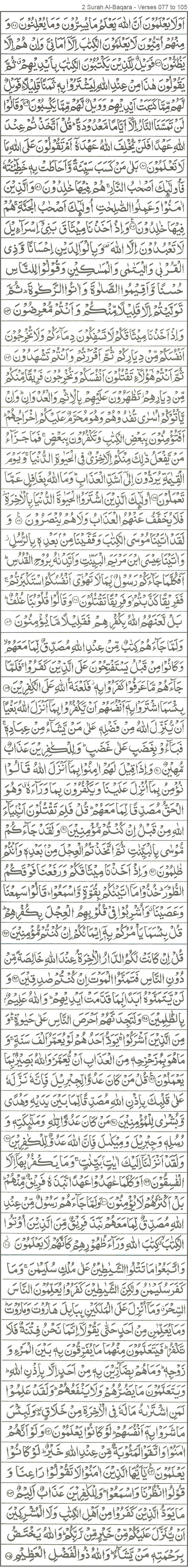 2 Surah Al-Baqarah - Verses 077 to 105